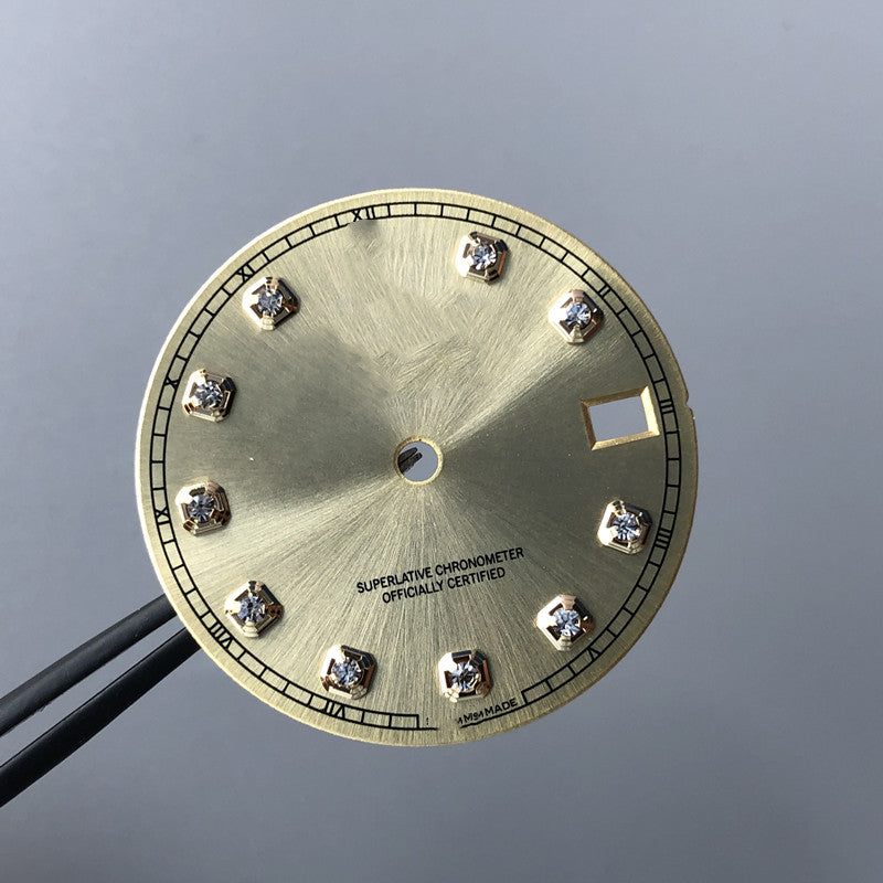GOLDEN COLOW RLX DIAL WITH LOGO AND CROWN 28.5MM NH35