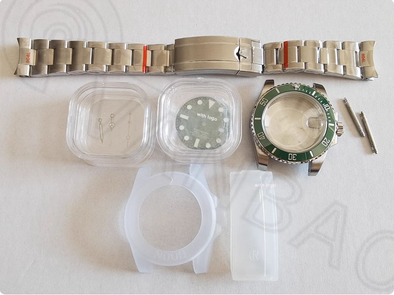 40mm Black Water Ghost Green Water Ghost Full Case Compatible with 3135 Movement
