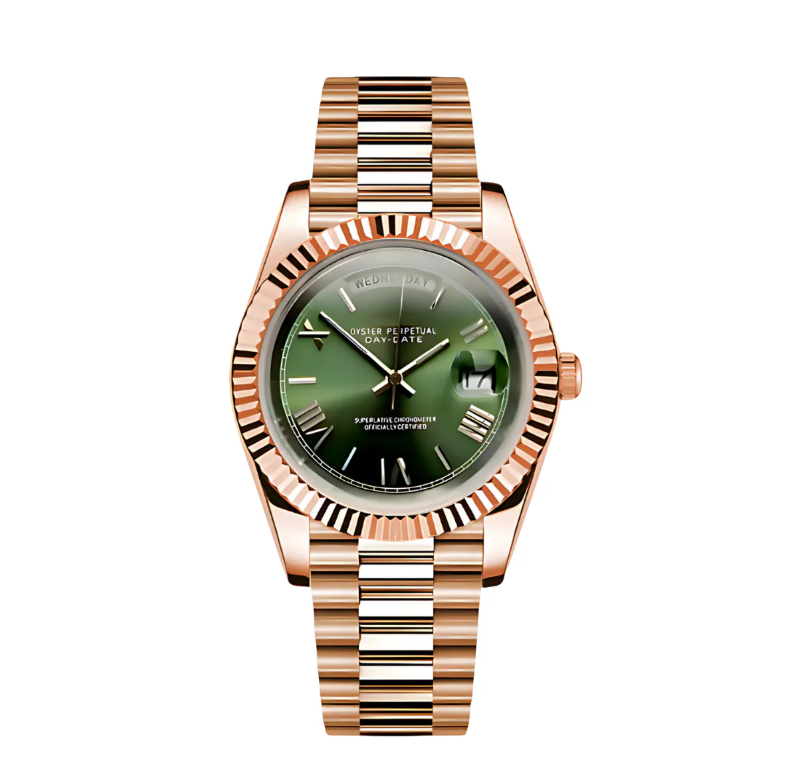 No.42 WATCH MOD JUST ROMAN | DATE | ROSE GOLD GREEN