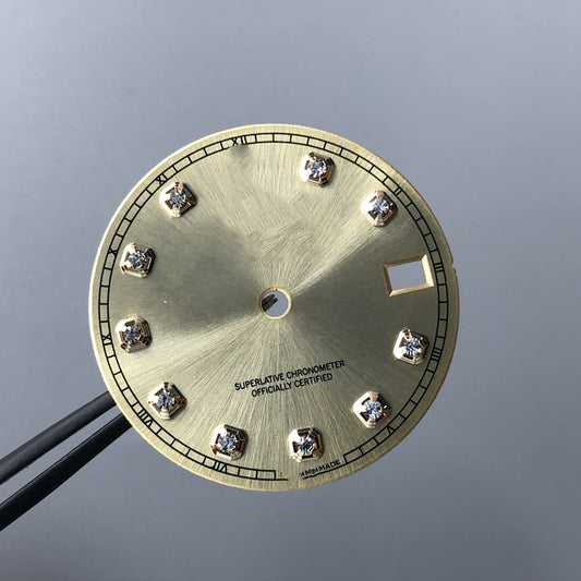 GOLDEN COLOW RLX DIAL WITH LOGO AND CROWN 28.5MM NH35