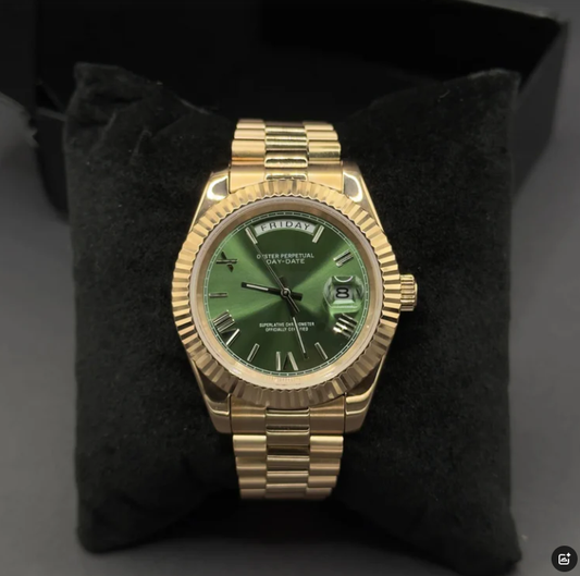 No.42 WATCH MOD JUST ROMAN | DATE | ROSE GOLD GREEN