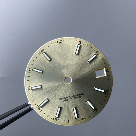 GOLDEN COLOW RLX DIAL WITH LOGO AND CROWN 28.5MM NH35