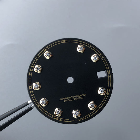 BLACK COLOW RLX DIAL WITH LOGO AND CROWN 28.5MM NH35