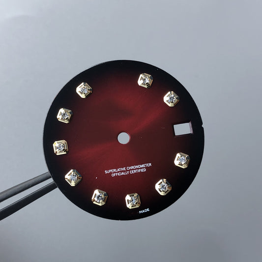 BLACK RED COLOW RLX DIAL WITH LOGO AND CROWN 28.5MM NH35