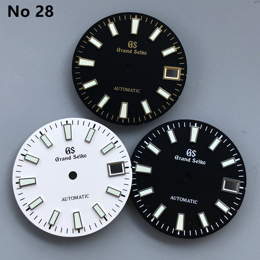 28 gs dial with logo 28.5mm green lume
