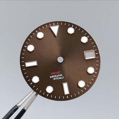 30.2 yatch-master dial with s logo 28.5mm green lume fit 3.0 and 3.8