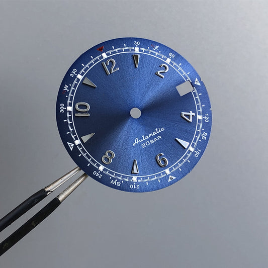 8.2 blue dial with s logo 28.5mm